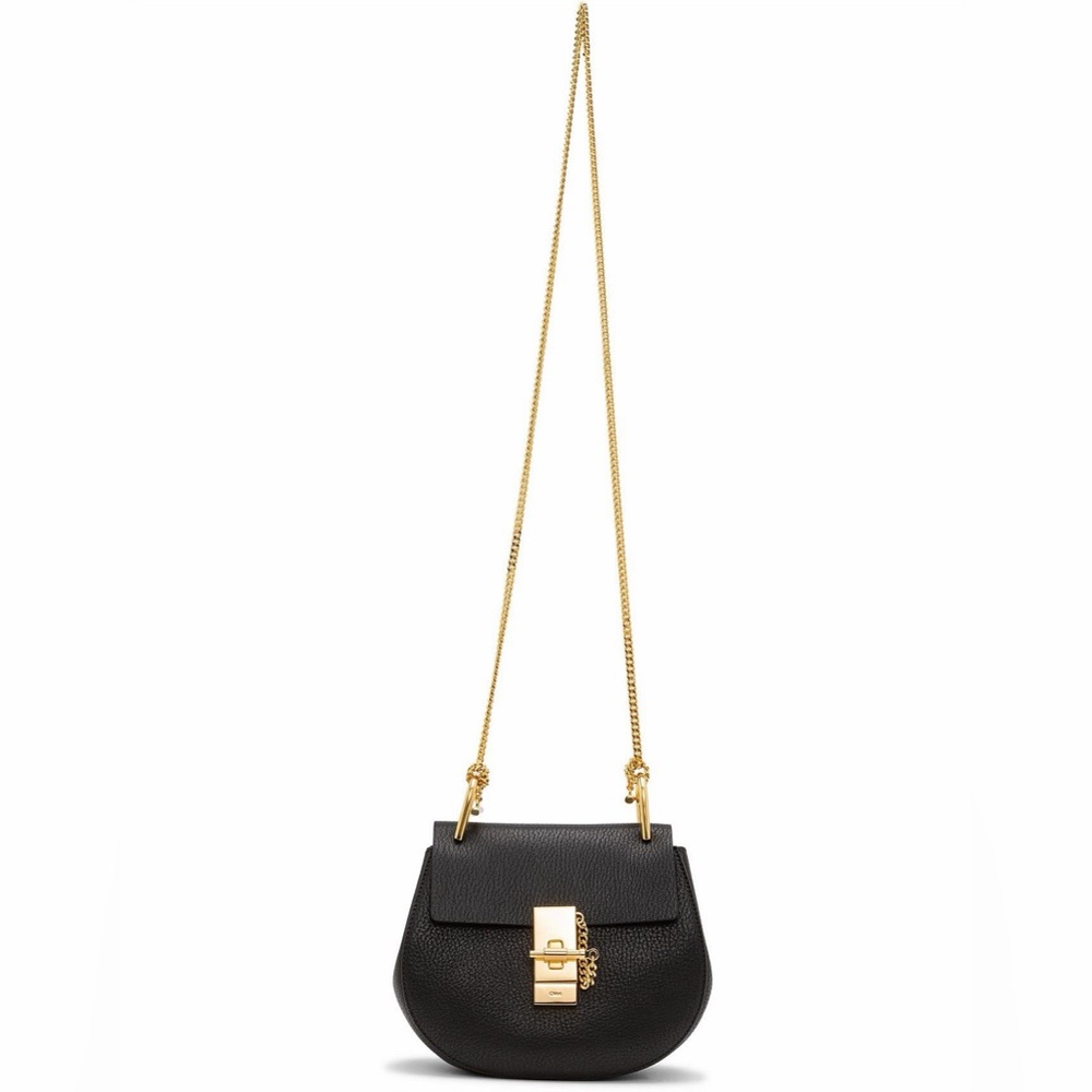 CHLOÉ DREW SHOULDER BAG IN SMALL GRAIN LAMBSKIN BLACK - Picture 15 of 16